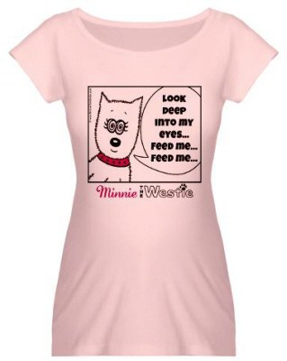 westie gifts: Minnie The Westie hypnotise-eyes maternity t-shirt
