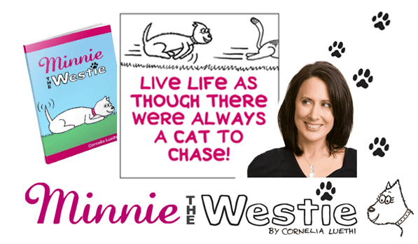 Minnie The Westie dog cartoons by Cornelia Luethi