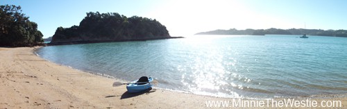 We have the whole bay to ourselves at Ponui Island.