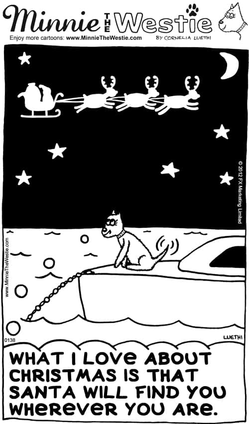 Minnie The Westie Christmas cartoon.